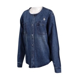 JN010 custom-made round neck denim jacket button section denim shop JN010 custom-made round neck denim jacket button section denim shop